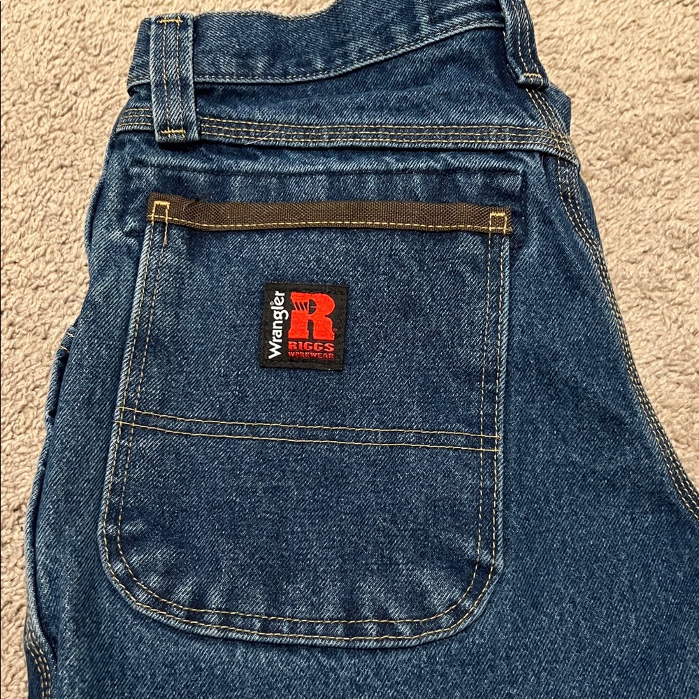 Wrangler Mens Riggs Workwear Blue Denim Jeans Size 30x34